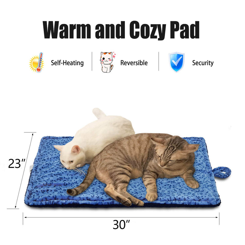 MARUNDA Self-Warming Cat Bed,Self Heating Cat Pad, Thermal Cat and Dog Warming Bed Mat. L- 23" * 30" Blue - PawsPlanet Australia