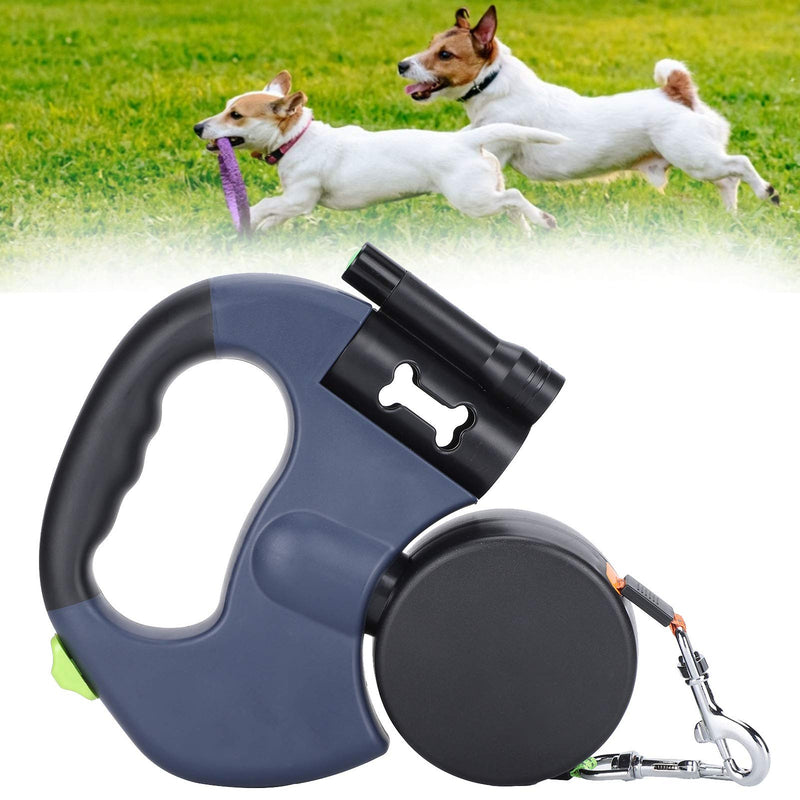 Dog Traction Rope, Portable Retractable Pet Walking Double Leash Dog Reflective 360° Rotating Walking Training Leash with LED Flashlight Hands Free Leashes - PawsPlanet Australia