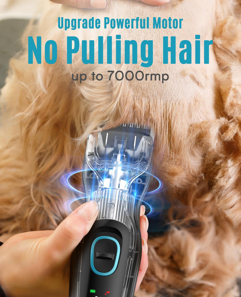 oneisall Quiet dog clipper, professional dog cat clipper, electric pet hair clipper with 7000 RPM powerful motor, suitable for thick/matted pet hair - PawsPlanet Australia