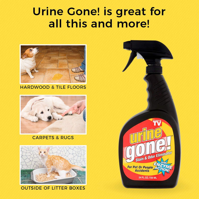 [Australia] - Urine Gone, S Stain & Odor Eliminator: Professional Strength Fast-Acting Enzyme-Based Solution, Instantly Penetrates and Neutralizes into the Fibers of a Carpet, Stops Pets from Remarking, 24 oz 