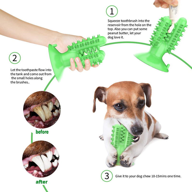 AEITPET Dog Toy Dog Toothbrush Stick Puppy Chew Toys for Medium Large Dogs Brushing Effective Stick Dog Tooth Cleaning Pets Nontoxic Natural Rubber Dog Puppy Dental Care Bite Resistant (Grün) Green - PawsPlanet Australia