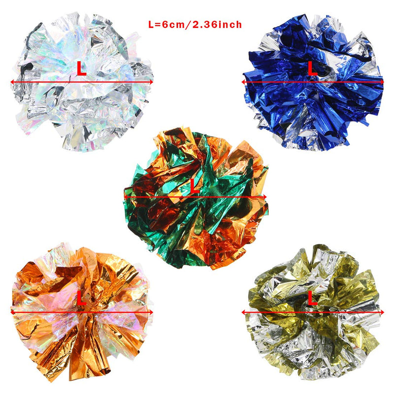 Wudong 20 Pcs 6cm Crinkle Balls Toy For Cats, Colorful Mylar Balls Crinkle Paper Ball for Pet Kitten - PawsPlanet Australia