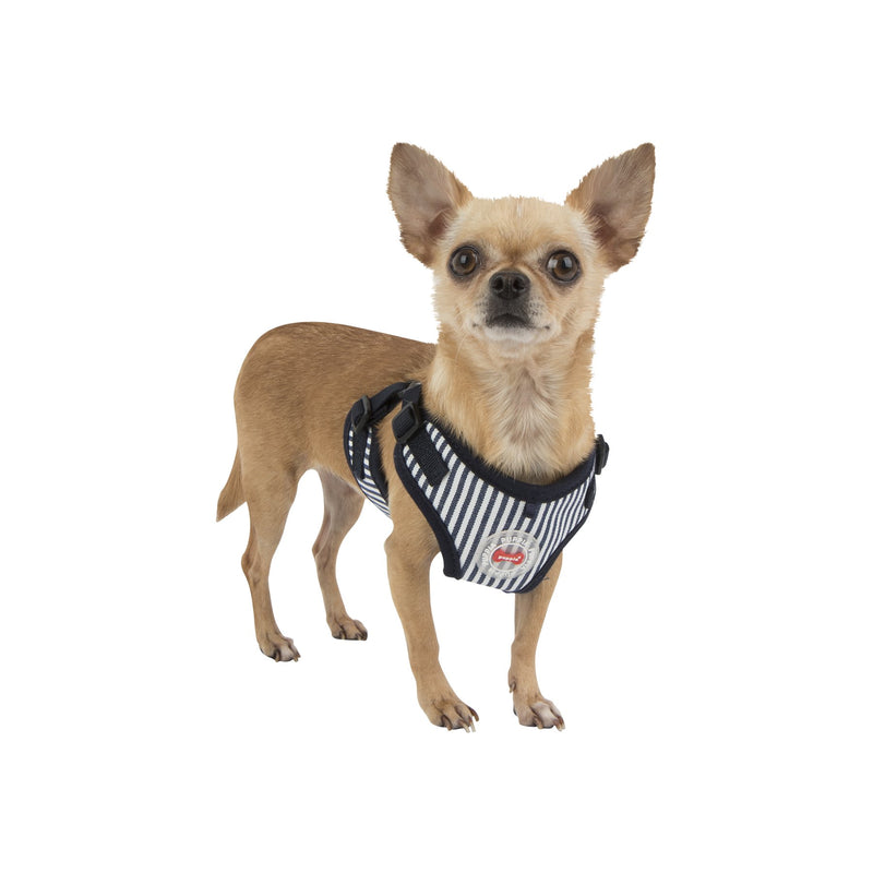 Puppia PARA-HC1523-SN-L Striped Navy Bobby Harness C Pet-Vest-Harnesses, LARGE L Puppia Bobby Harness C - PawsPlanet Australia