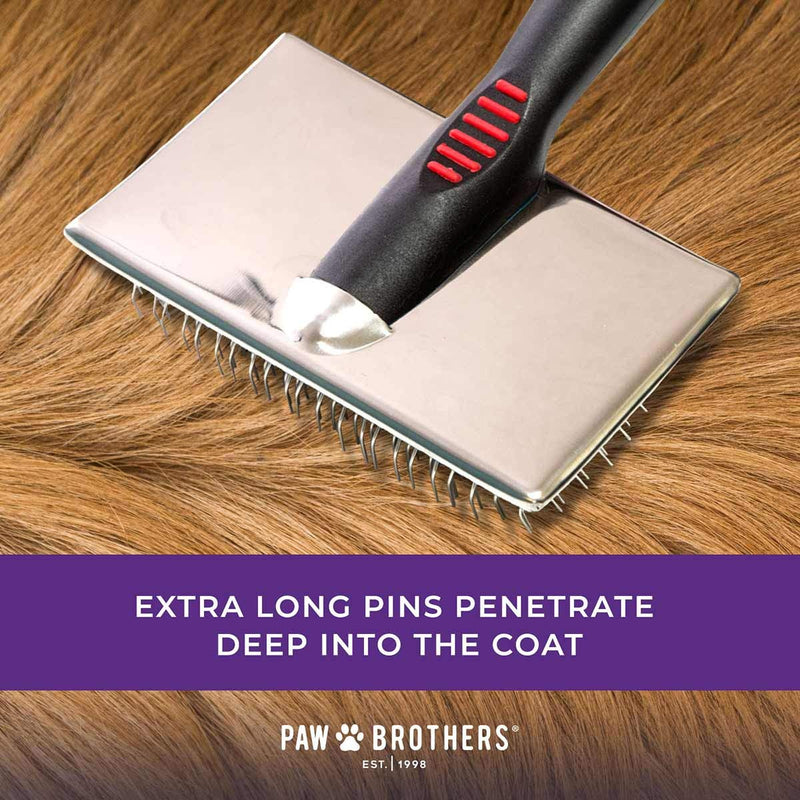PAW Brothers Extra Long Hard Pin Slicker Brush, large Extra long hard needle. - PawsPlanet Australia