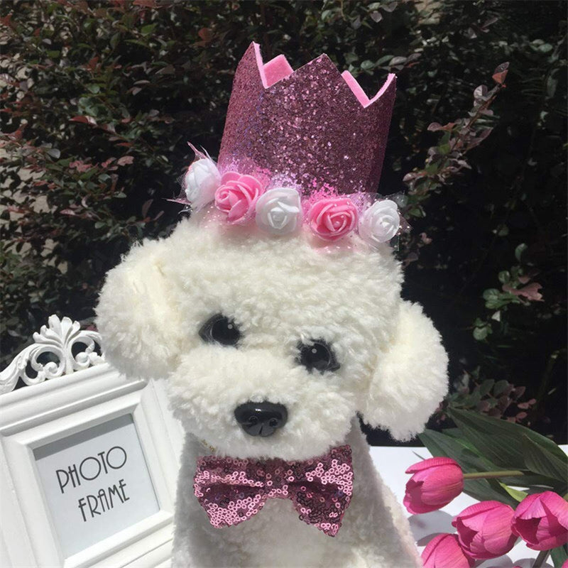 N\A Dog Birthday Hat Pink Crown Birthday Party Hat Pet Birthday Number for Girls Boys Dog or Puppy Birthday Decor - PawsPlanet Australia