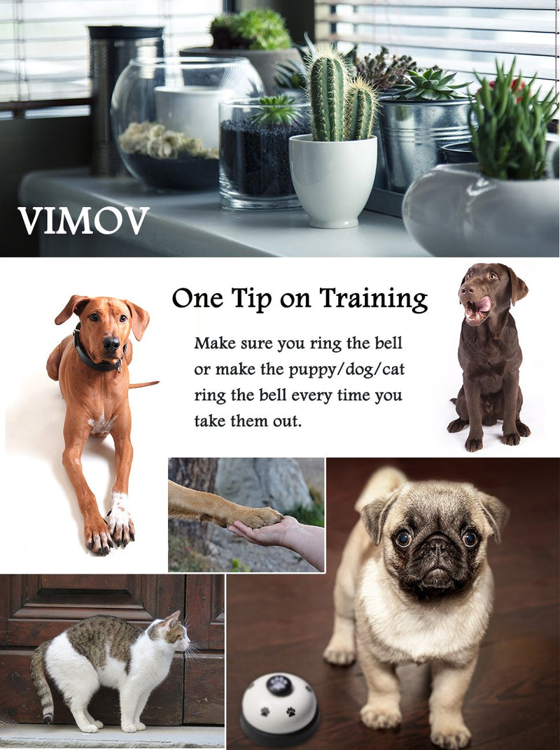 VIMOV Pet Training Bells Set of 2 Dog Bells for Potty Training and Communication Device White - PawsPlanet Australia