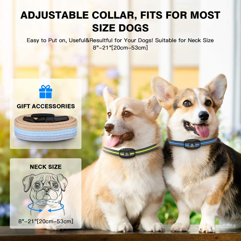 Laptom Pro 2 Pack Smart Dog Bark Collar - 5 Adjustable Sensitivity/Vibration&Sound/Rechargeable/IPX7 Waterproof - No Shock Bark Control Training Collar for Small Medium Large Dog (V1) - PawsPlanet Australia