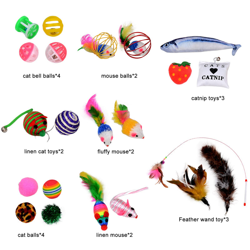 Cat Toys ,Legendog 22PCS Kitten Toys Cat Toys for Indoor Cats Interactive Cat Toy for Kitty and Cats - PawsPlanet Australia
