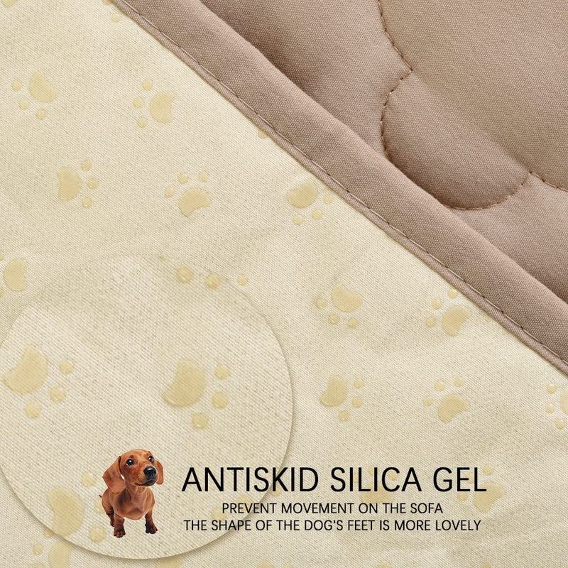 Ameritex Dog Bed Cover Waterproof Pet Bed Blanket for Sofa and Furniture New Pattern Design (30x70 Inch, Beige) 30x70 Inch - PawsPlanet Australia