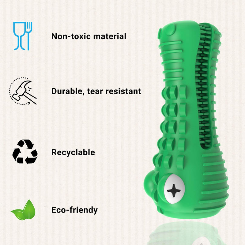 Dog Toys, Squeaky Dog Chews. Durable Natural Rubber Toothbrush. Pet Dental Care & Plaque Removal for Small to Large Dogs Green - PawsPlanet Australia