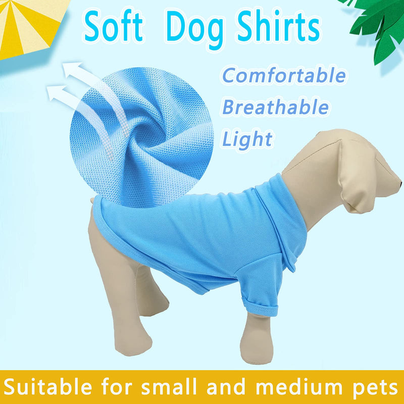 CAISANG Dog Shirts Puppy Clothes for Small Dogs Boy, Pet T-Shirts Doggy Vest Apparel, Comfortable Summer Shirts Beach Wear Clothing, Outfits for Medium Dog Kitty Cat, Cotton Tank Top X-Small Blue - PawsPlanet Australia