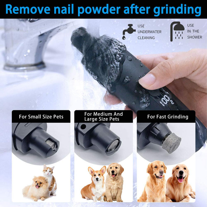 Petdexon Dog Nail Grinder with LED Light Upgraded – IPX7 Waterproof 2-Speed Powerful Electric Pet Nail Trimmer Professional Painless Paws Grooming & Smoothing for Small Medium Large Dogs and Cats - PawsPlanet Australia