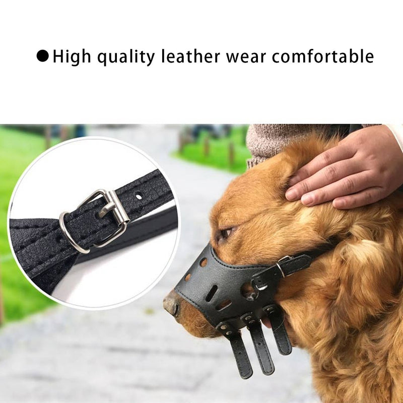 PETCUTE Dog Muzzle Anti-Bite dog mouth guard soft leather dog muzzle allow drinking anti bark muzzle L Brown - PawsPlanet Australia