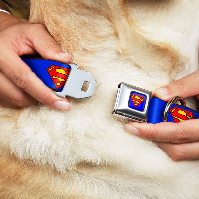 [Australia] - Buckle Down Superman DC Comics Superhero Classic Logo Seatbelt Fun Animal Pet Dog Cat Collar 