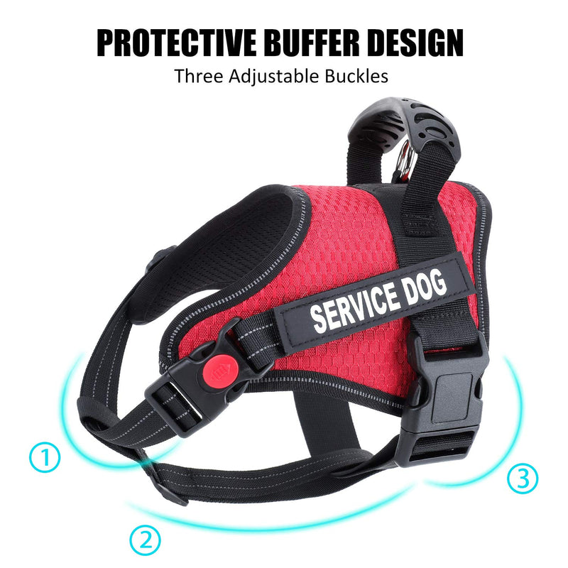 Dihapet Dog Harness, No Pull Dog Harness for Puppy Small Medium Large Dog, Service Dog Vest In Training Adjustable Reflective L Chest 26-38in Red - PawsPlanet Australia