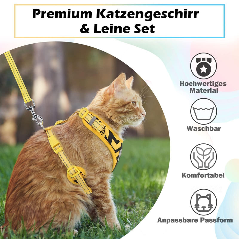Supet Cat Harness and Leash Set Escape Proof Kitten Harness Adjustable Cat Vest Harness with Reflective Strips Universal Cat Leash and Harness for Cats/Puppies Gray SS (Chest 24 - 40 cm) - PawsPlanet Australia