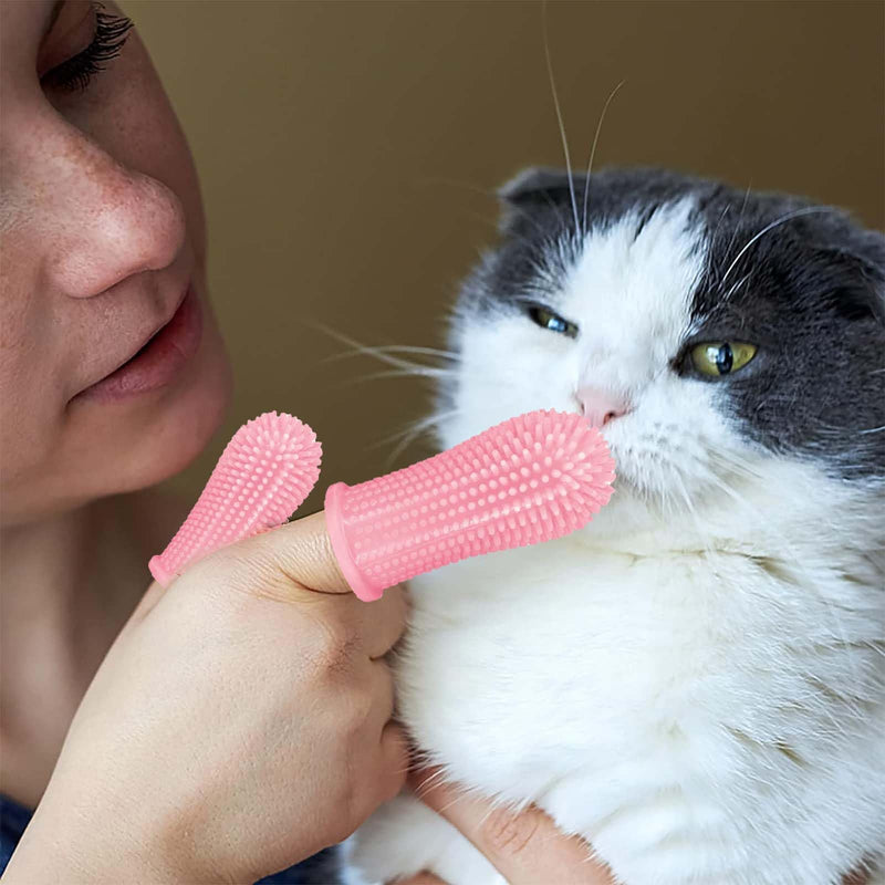 4 sets of dog toothbrushes for dog tooth cleaning, dog cat toothbrush, brush set, dental care for puppies cats, finger toothbrush for dogs, fingerlings dog dental care, cat dental care - PawsPlanet Australia
