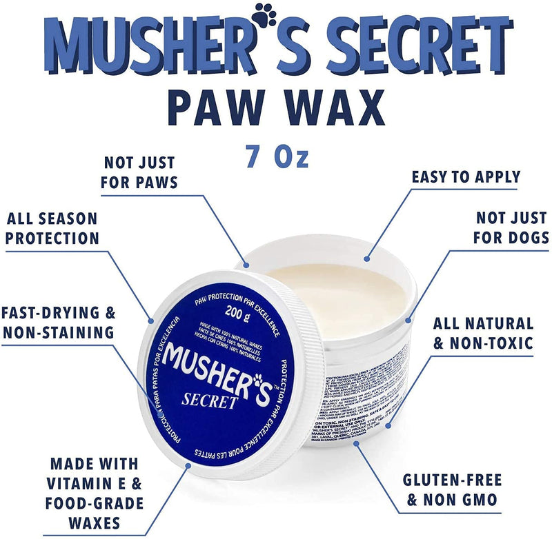 Musher's Secret Paw Protector, Dog Paw Balm, 200 grams 7 Ounce (Pack of 1) - PawsPlanet Australia