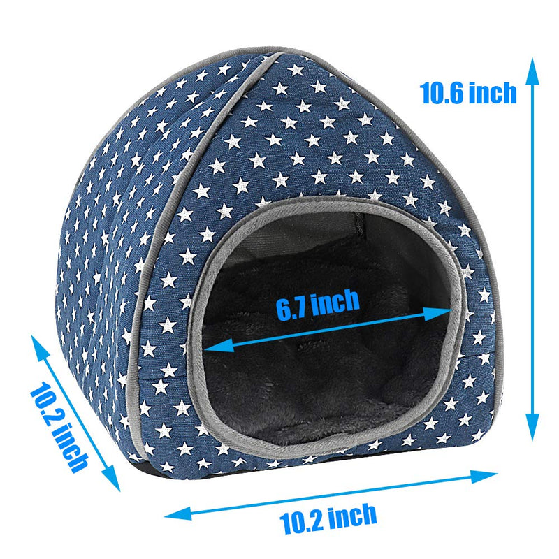 YOGURTCK Large Guinea Pig Bed, Hedgehog House, Warm Nest Hideout for Rabbit Squirrel and Other Small Animals Cage Cave Pet Supplies - Blue A-Blue - PawsPlanet Australia