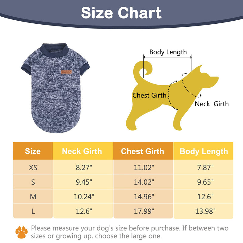 KOOLTAIL Dog Fall Winter Sweater for Small Medium Large Dogs or Cats, Soft & Warm Cold Weather Stylish Clothes, Pet Thickening Coat (XS/S/M/L, Pink/Navy/Grey) X-Small Navy - PawsPlanet Australia