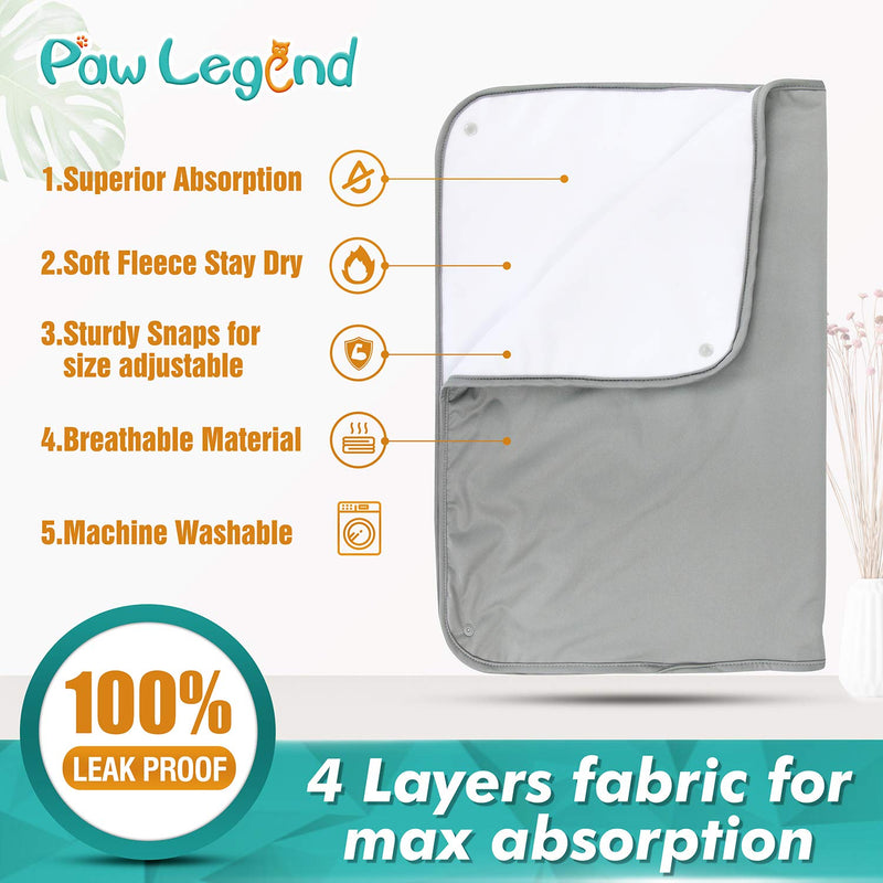 [Australia] - Paw Legend Multiple Sizes Waterproof Dog Blanket for Couches,Sofa,Bed and Car | Pet Fleece Incontinence Blanket Pad for Dogs,Puppies,Cats and Kids Grey 