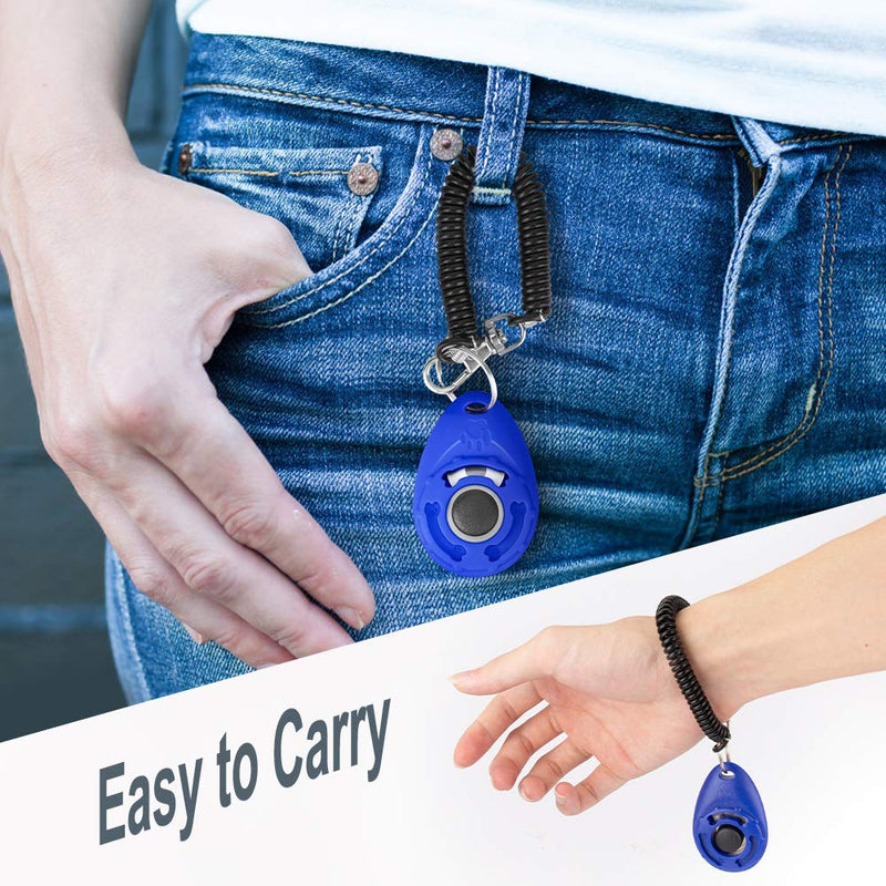 [Australia] - N / A 2PCS Training Clicker for Dogs with Wrist Strap, Dog Cat Clicker Bird Pet Puppy Clicker Training with Big Button, Effective Behavioral Training Tool Easy to Use 