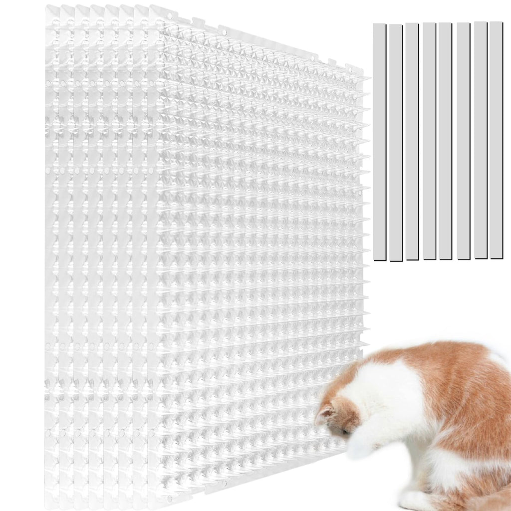8 PCS Scat Mat for Cats 16 x 13 Inch Pet Deterrent Mats for Cats and Dogs Cat Spike Mat with Adhesive Tapes Pet Training Mat Indoor Outdoor Cat Repellent Scat Mat Keep Away Cats Mats with Spikes - PawsPlanet Australia