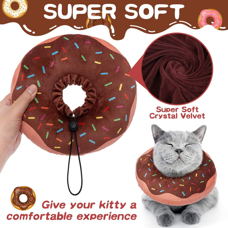 BINGPET Cat Recovery Collar Soft - Cute Donut Neck Cone After Surgery, Adjustable Protective Pet E Collar for Wound Healing, Suitable for Cats, Puppies, Small Breeds Dogs - PawsPlanet Australia