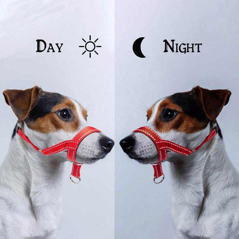ILEPARK Dog Head Collars for Training, Colorful Head Harness for Dogs to Stop Pulling, Adjustable and Easily Control Head Halter (M,Red) M Red - PawsPlanet Australia