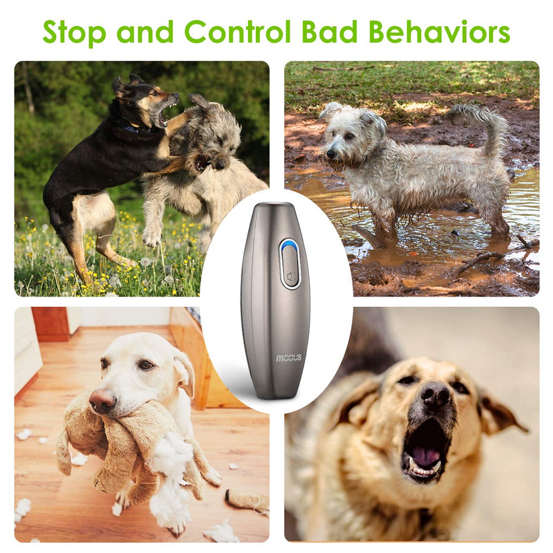 [Australia] - MODUS Bark Control Device - Ultrasonic Dog Bark Deterrent, 2 in 1 Dog Behavior Training Tool of 16.4 Ft Effective Control Range, Safe to use, with LED Indicator/Wrist Strap Outdoor Indoor 