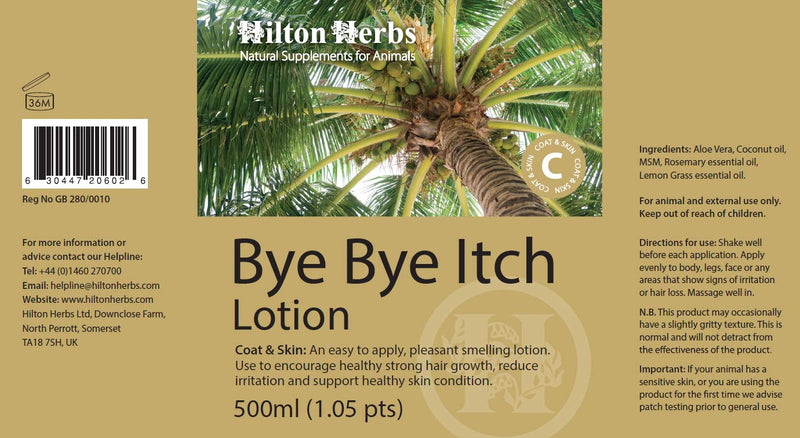 Hilton Herbs Bye Bye Itch Skin Allergy Lotion for Horses / Dogs 500ml - PawsPlanet Australia