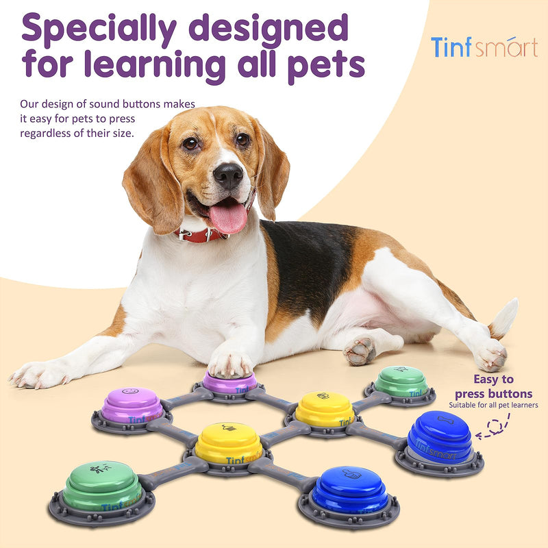 Tinfsmart Dog Button Talk Kit, 4 Pack Pet Talking Button Set, Speaking Button for Dogs and Cats, 30s Voice Recordable Pet Training Buzzer (Style-a [4packs]) Style-a [4packs] - PawsPlanet Australia