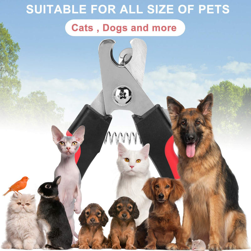 [Australia] - STARVII Dog Nail Clippers and Trimmer with Safety Guard, Professional Cat Nail Clippers Avoid Over-Cutting, Pet Care and Manicure Kits of Pets Red 