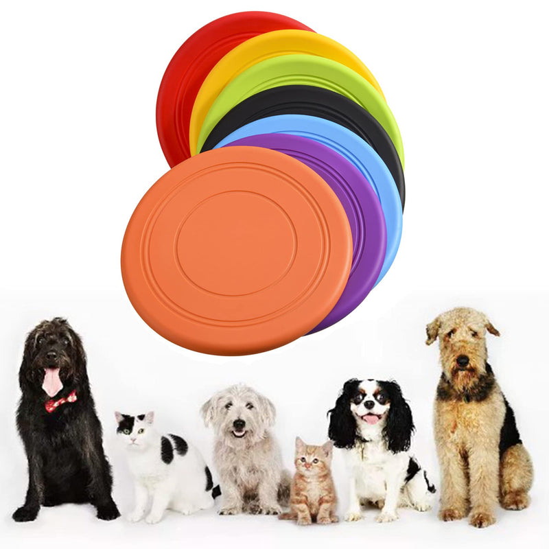 XUBX 7 Pieces Dog Flying Disc, Pet frisbee, Flying Disc Dog Toy, Frisbees for Dogs, Natural Rubber Floating Flying Saucer, Bite resistant Frisbee Training tossing toys pet toy, Training Toys - PawsPlanet Australia