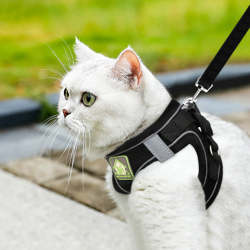 Cat Collars Harnesses and Lead Set Kitten Walking Escape Proof Adjustable Lead Vest Set For Ferret Puppy Rabbit,Kitten Lead and Harness Set with Reflective Strip Breathable Soft Mesh Cat Jacket(XS) XS - PawsPlanet Australia