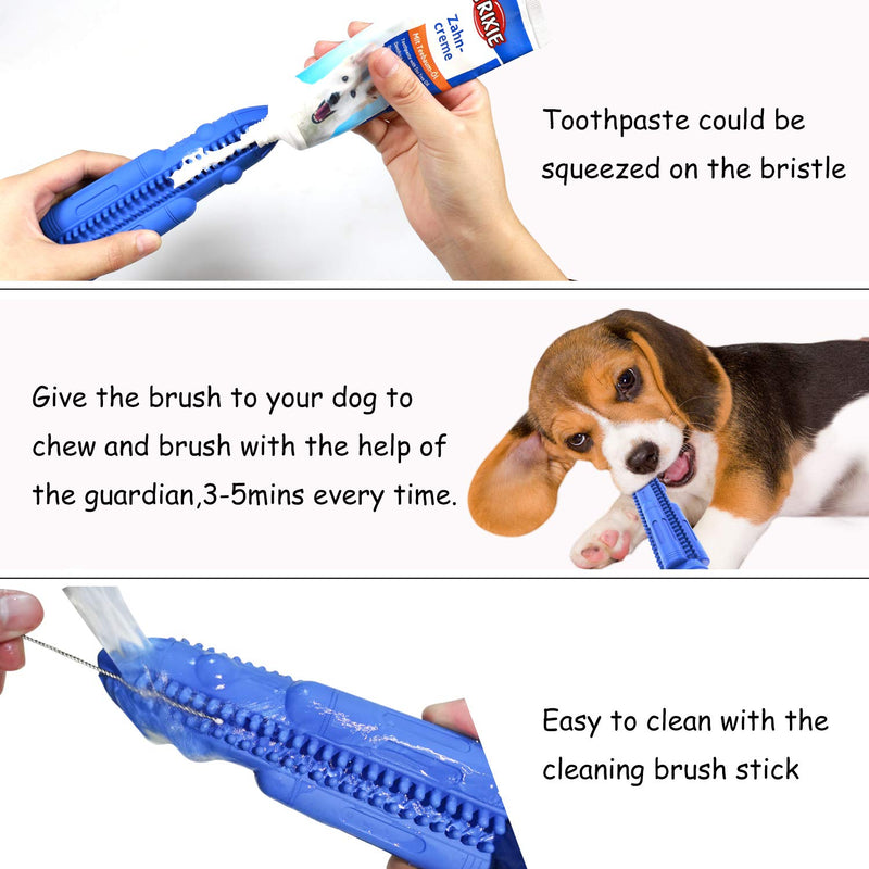 HETOO Dog Toys, Dog Toothbrush Stick Squeaky Toy Tough Doggy Teeth Cleaning Puppy Brushing Stick Dental Oral Care - PawsPlanet Australia