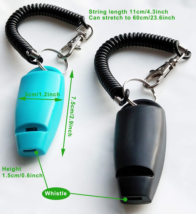 HoAoOo Pet Training Clicker Whistle with Wrist Strap - Dog Training Clickers (Black + Blue) - PawsPlanet Australia