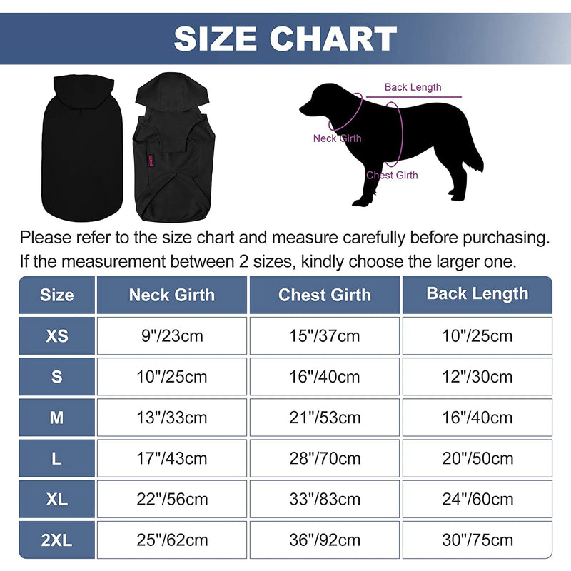 Kickred Dog Hoodies, Pet Dog T-Shirt Vest Coat with Hat & Pocket & Leash Hole, Soft and Breathable Dog Pullover Jumpsuit Puppy Jumpers Apparel Outfits for Small Medium Large Dogs XS Black - PawsPlanet Australia