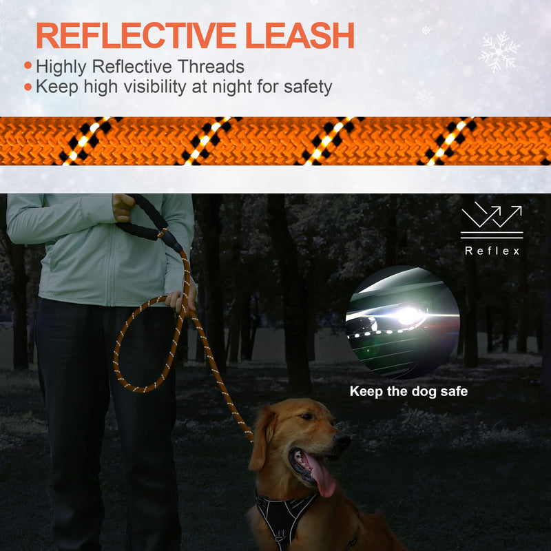 IOKHEIRA Training Lead for Dogs, Adjustable Long Dog Training Lead Reflective Dog Leads Slip Rope with Soft Padded Handle for Puppy Small& Large Dogs 5m/10m/20m (1.5 m, Orange) 1.5 m - PawsPlanet Australia