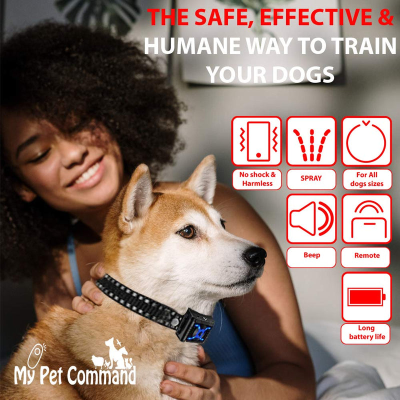 [Australia] - My Pet Command 2600 FT Range (0.5 Mile) 4-1 Citronella Dog Training Collar with Remote, Spray,Vibrate,Tone and Night Light Functions Safe, Humane, No Shock Waterproof Rechargeable Add up to 3 Collars 1 Collar Kit with Remote 