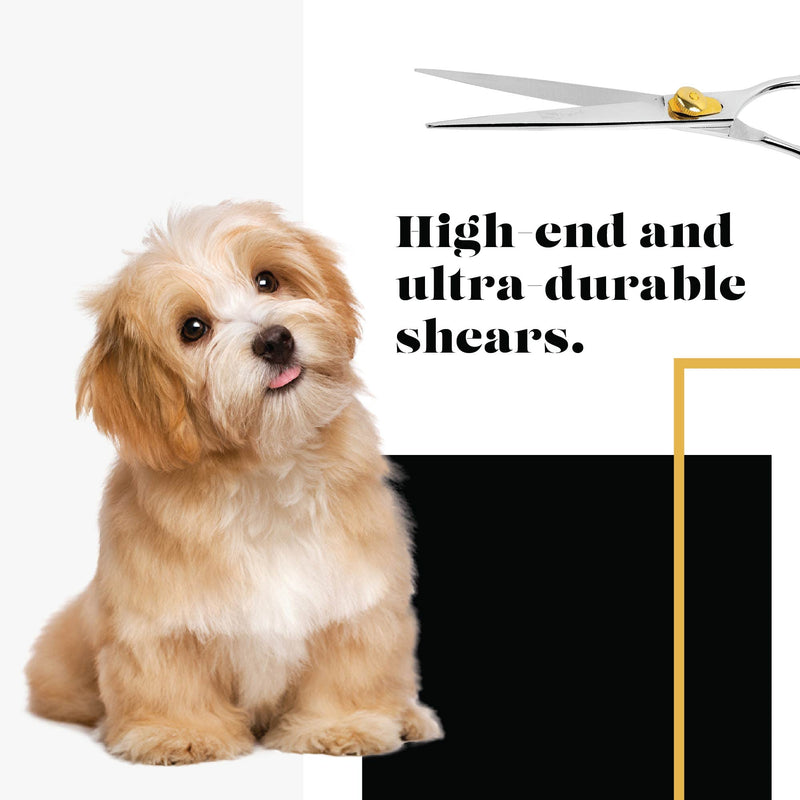 Sharf Gold Touch Pet Scissors, Straight Shears, Dog Grooming Scissors, Pet Grooming Shears Made of 440c Japanese Stainless Steel 6.5 Inches - PawsPlanet Australia