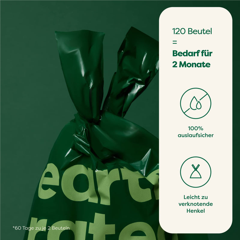 Earth Rated dog waste bags, new look, with handles, easy to knot and guaranteed leak-proof, lavender scent, 120 handle bags lavender 120 pieces - PawsPlanet Australia