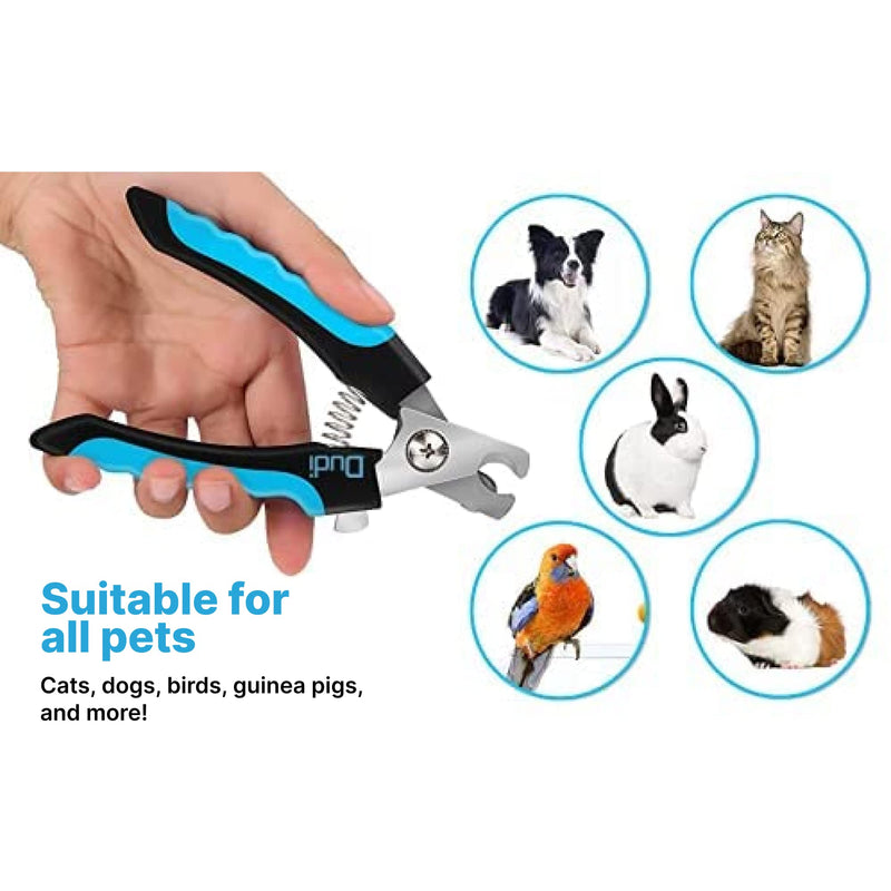 Dudi Dog & Cat Nail Clippers and Trimmers - Razor Sharp Stainless Steel Blades - Non Slip Handles & Safty Guard & Free Nail File- Suited for Small, Medium Animals and Pets - PawsPlanet Australia