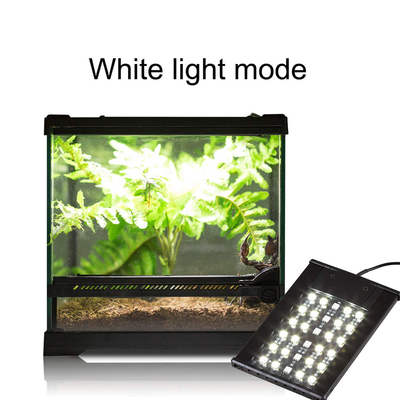 [Australia] - REPTI ZOO Terrarium Light Day and Night Mode Reptile LED Light Hood for Reptile Terrarium White Light and Blue Light Fit for Different Pet Habits 