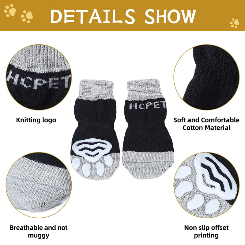 Hcpet Dog Socks Anti-slip Paw Protector Dog Boots, Dog Socks Traction Control for Indoor Wear, Fit Extra Small to Extra Large Dogs Cats S - PawsPlanet Australia