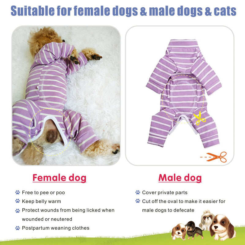Dolahovy Dog Recovery Suit, Pet Surgery Suit Puppy Recovery Suit Wound Protection Suits Dogs Surgical Onesie for Female Male Small Medium Dogs Cats (L, Purple) L - PawsPlanet Australia