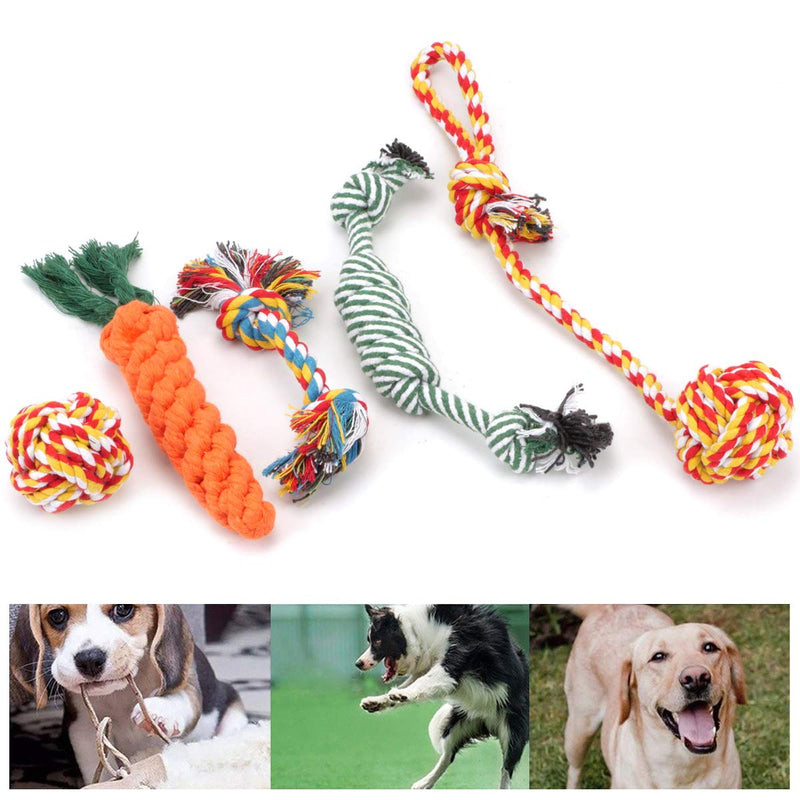 Wonolo Dog Rope Toys, Tough Strong Chew Knot Knotted, Pet Puppy Healthy Teeth Bear, For Aggressive Chewers, Set Of 5 - PawsPlanet Australia