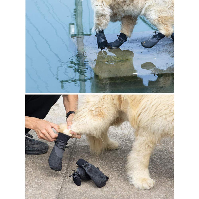 XLYBSST Dog Shoes 4 Pcs Dog Boots for Medium Large Dogs Winter Snowland Sports Non-Slip Dog Booties Anti-Slip Sole Water Resistant Boots for Snow Rain Indoor and Outdoor 5# - PawsPlanet Australia