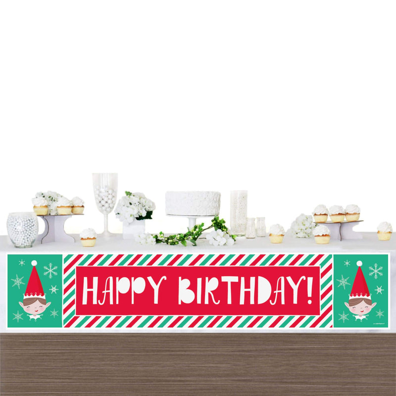 Big Dot of Happiness Elf Squad - Kids Elf Christmas and Happy Birthday Decorations Party Banner - PawsPlanet Australia