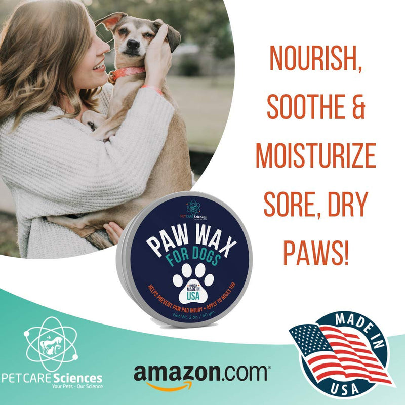 [Australia] - PET CARE Sciences Dog Paw Wax, Nose Cream and Dog Paw Balm. Protects, Soothes and Repairs Delicate Paws and Snouts, Protection, Vanilla Scent, Made in The USA, 2 Oz Tin 